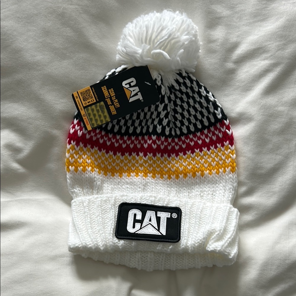 CAT ladies Tri-Color striped beanie